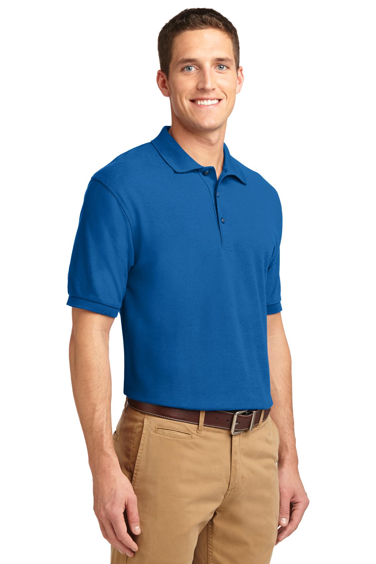 Strong Blue Port Authority Tall Silk Touch Polo. TLK500