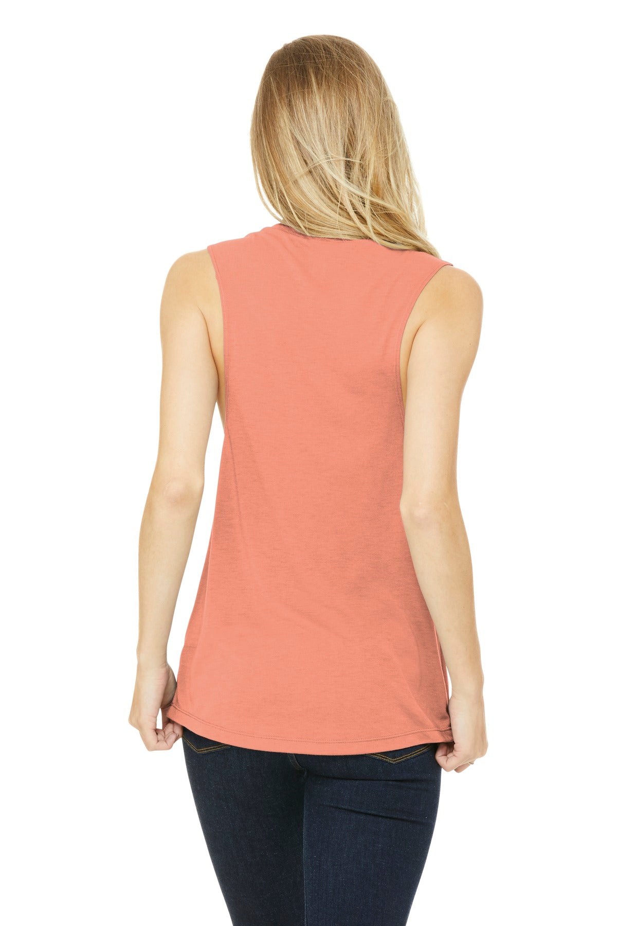 Sunset BELLA+CANVAS Women's Flowy Scoop Muscle Tank. BC8803