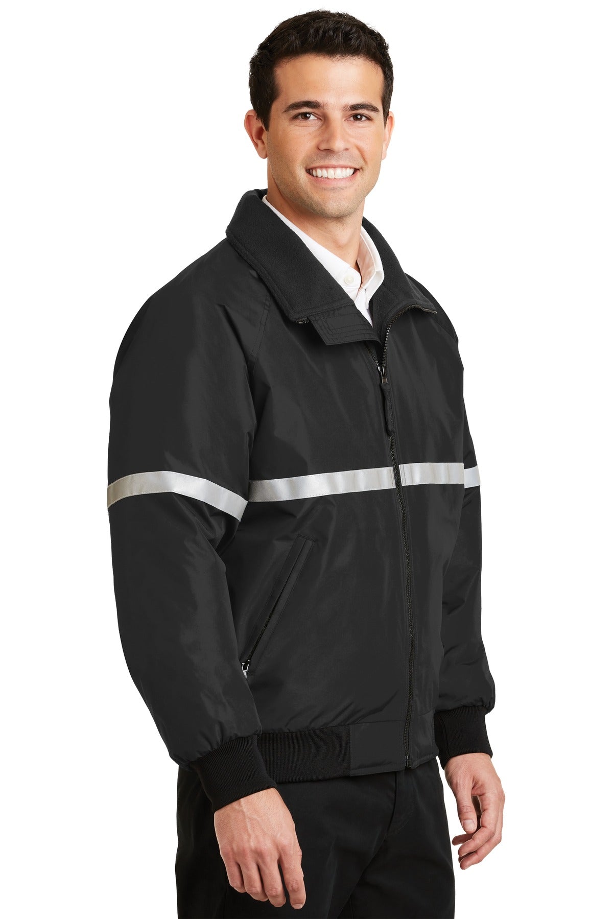 T Bk/T Bk/Refl Port Authority Challenger Jacket with Reflective Taping J754R