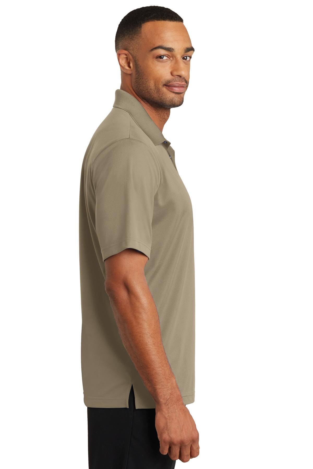 Tan CornerStone Micropique Gripper Polo. CS421