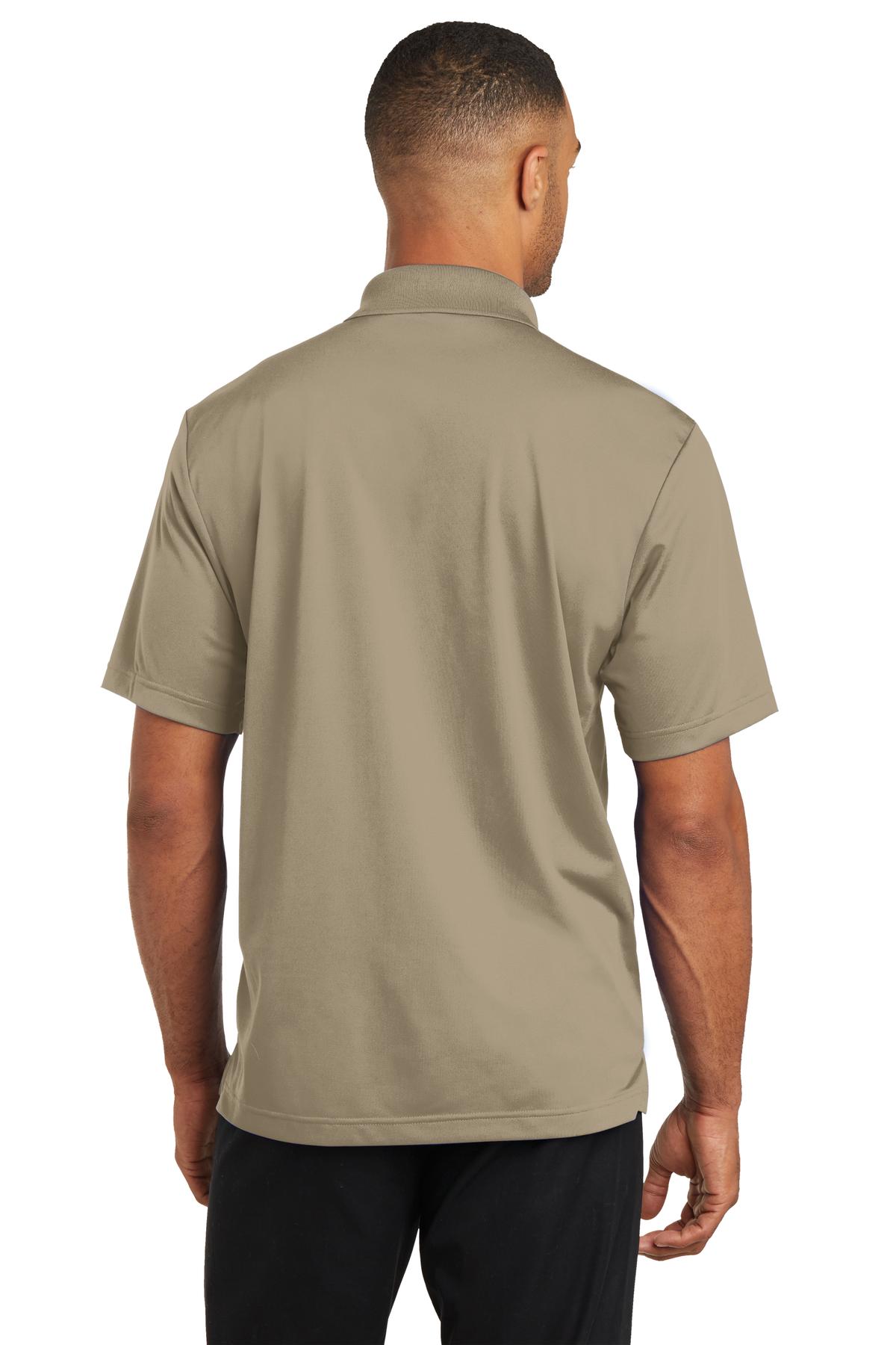 Tan CornerStone Micropique Gripper Polo. CS421