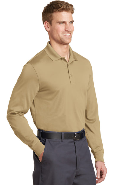 Tan CornerStone Select Snag-Proof Long Sleeve Polo. CS412LS