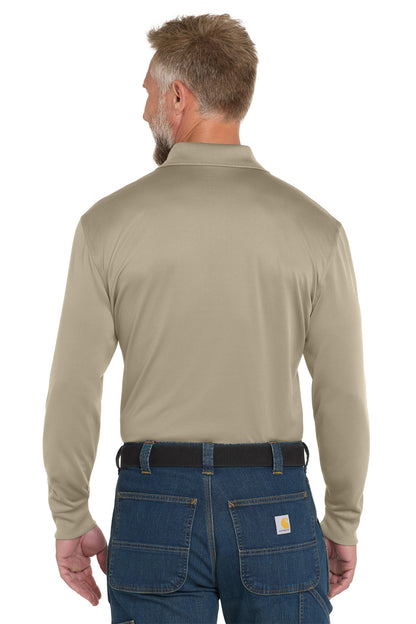 Tan CornerStone Select Snag-Proof Long Sleeve Polo. CS412LS