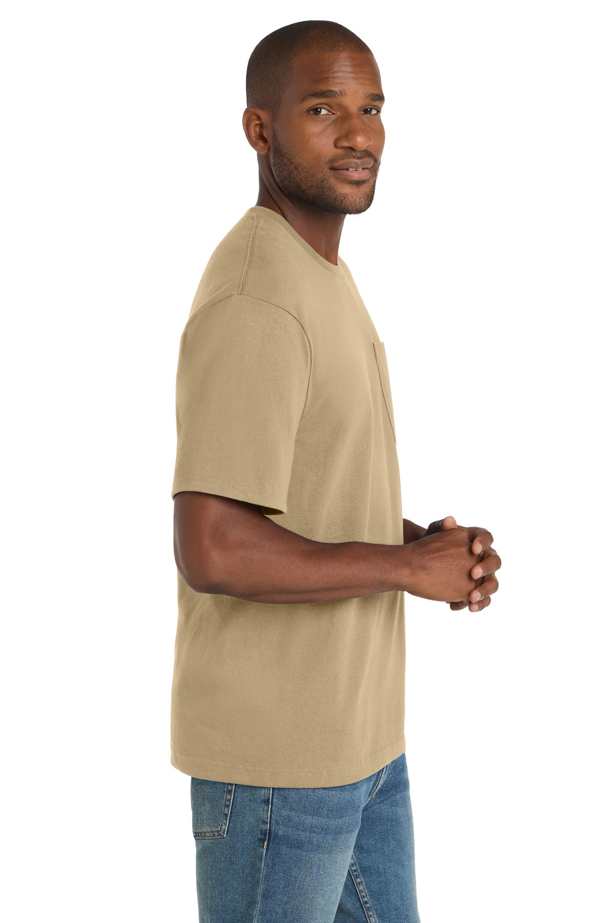 Tan CornerStone Workwear Pocket Tee CS430