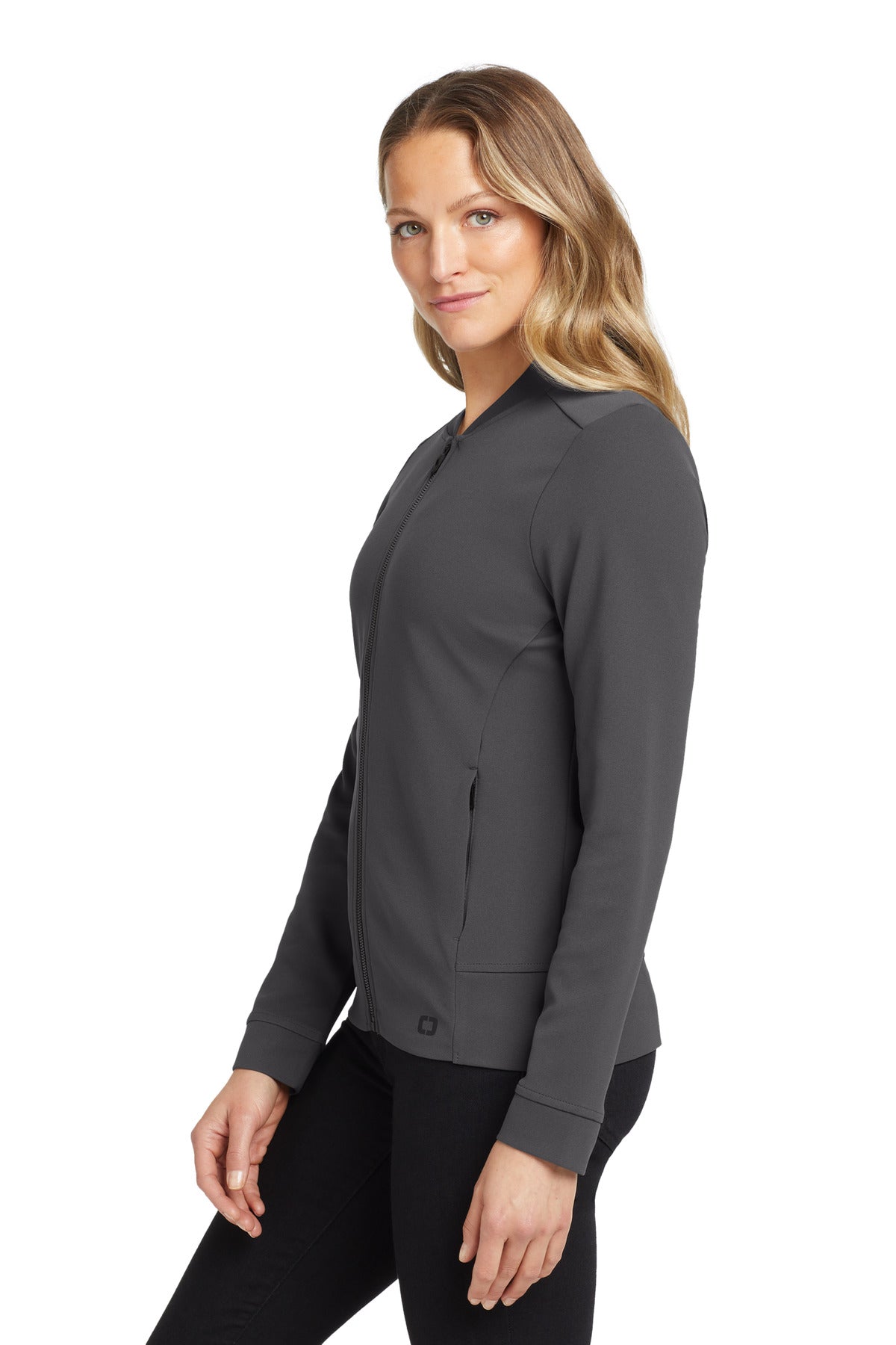 Tarmac Grey OGIO Women's Hinge Full-Zip. LOG820