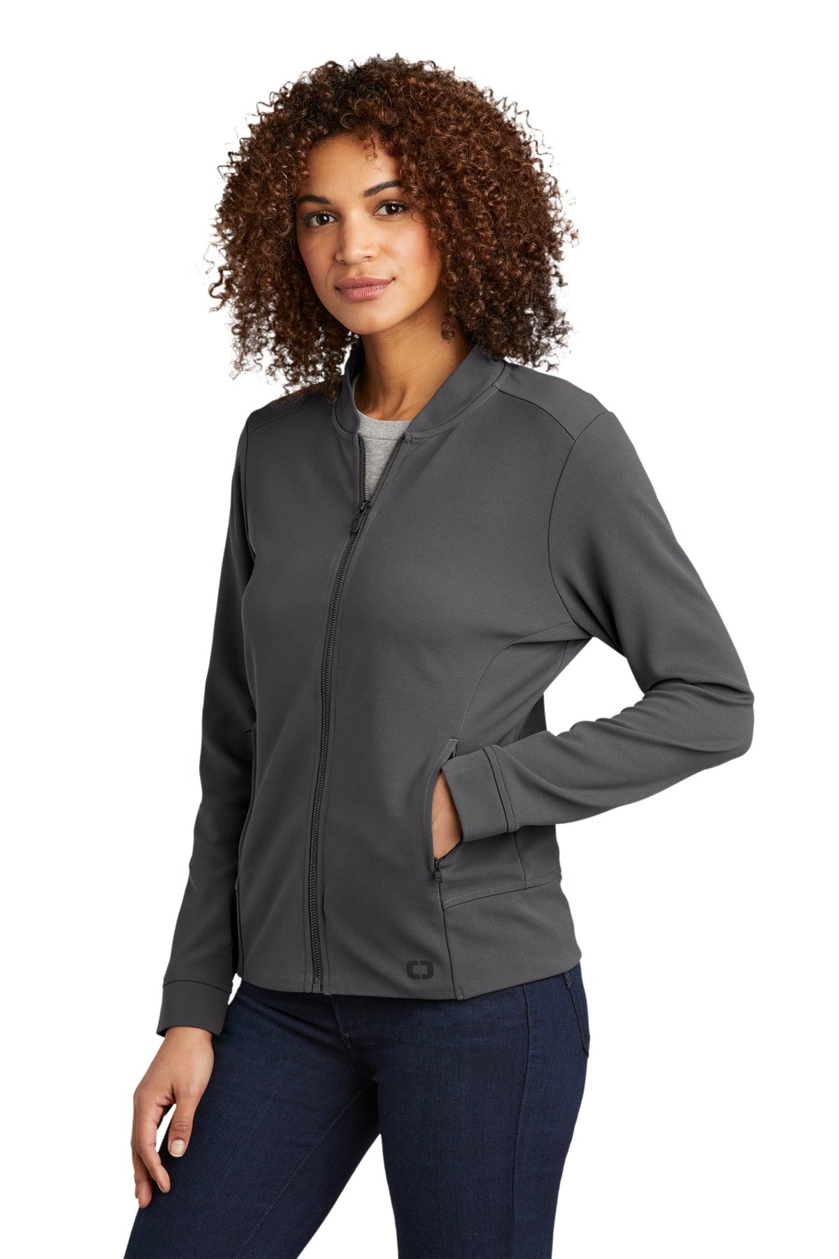 Tarmac Grey OGIO Women's Hinge Full-Zip. LOG820