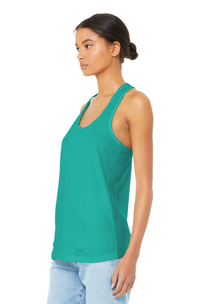 Teal BELLA+CANVAS Women's Jersey Racerback Tank. BC6008