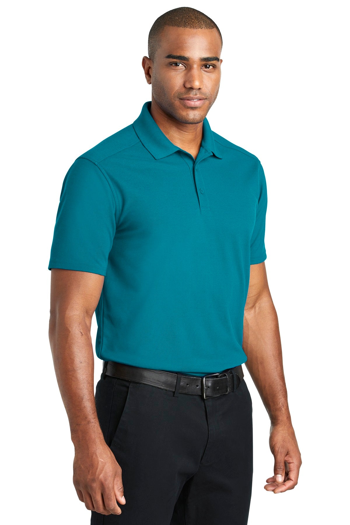 Teal Port Authority EZPerformance Pique Polo. K600