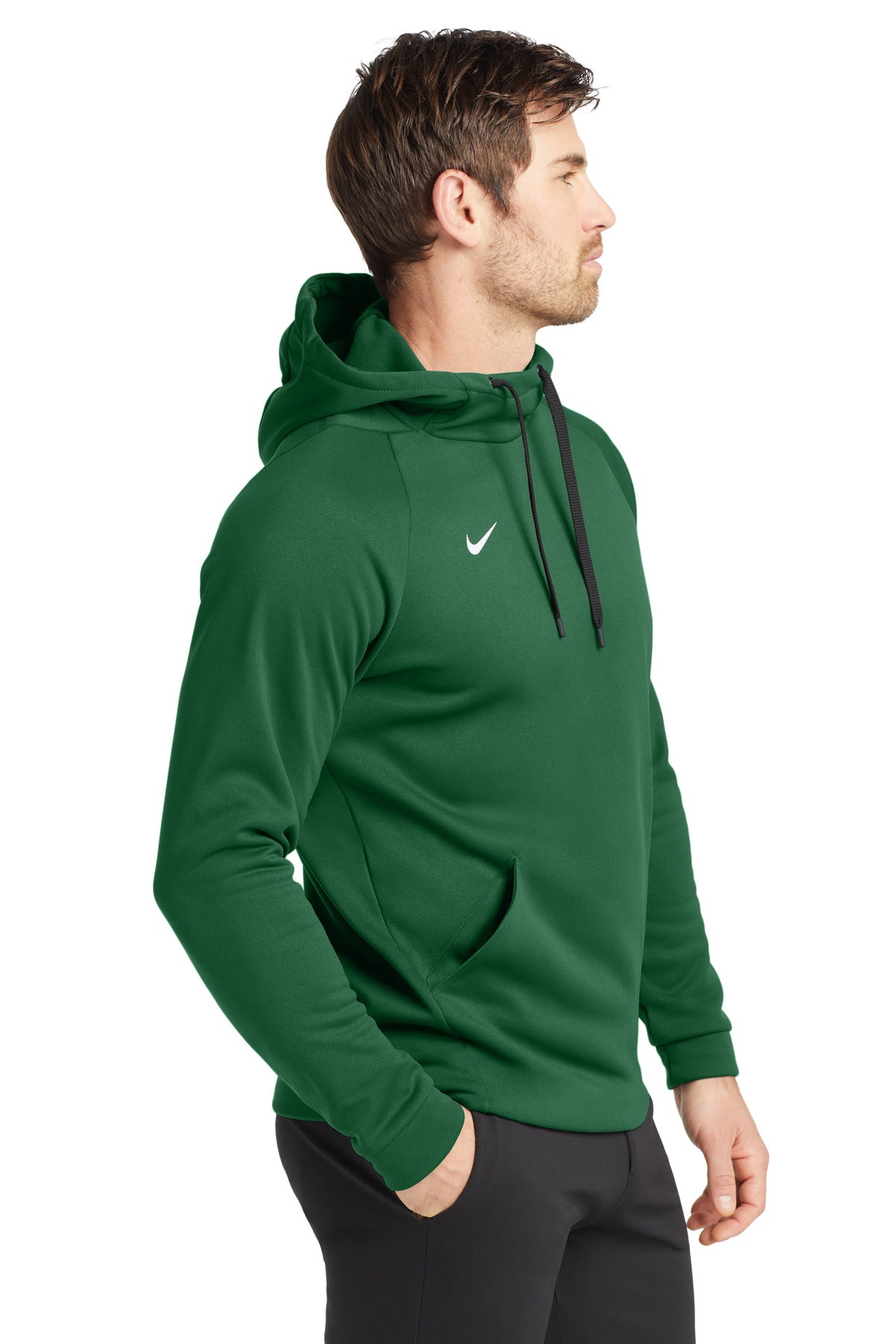 Tm Dark Green Nike Therma-FIT Pullover Fleece Hoodie CN9473
