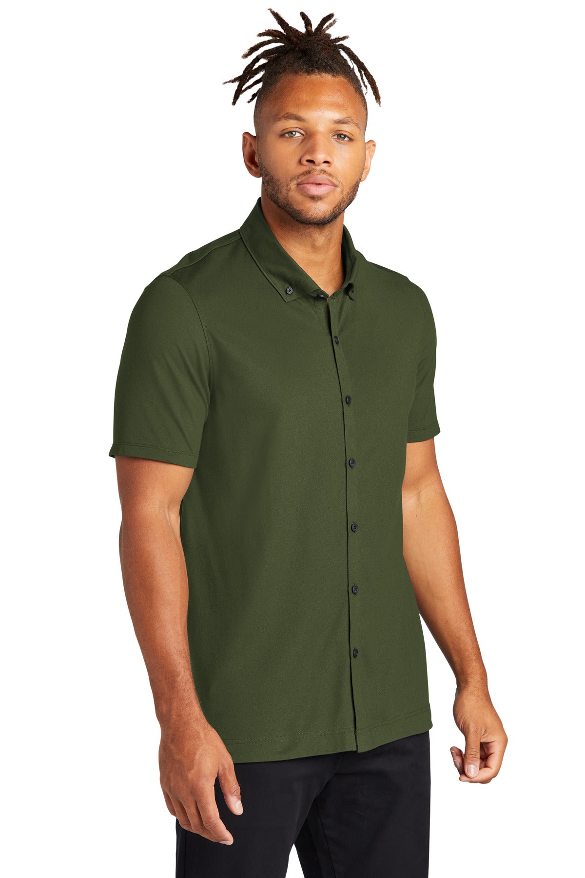 TownsendGn Mercer+Mettle Stretch Pique Full-Button Polo MM1006
