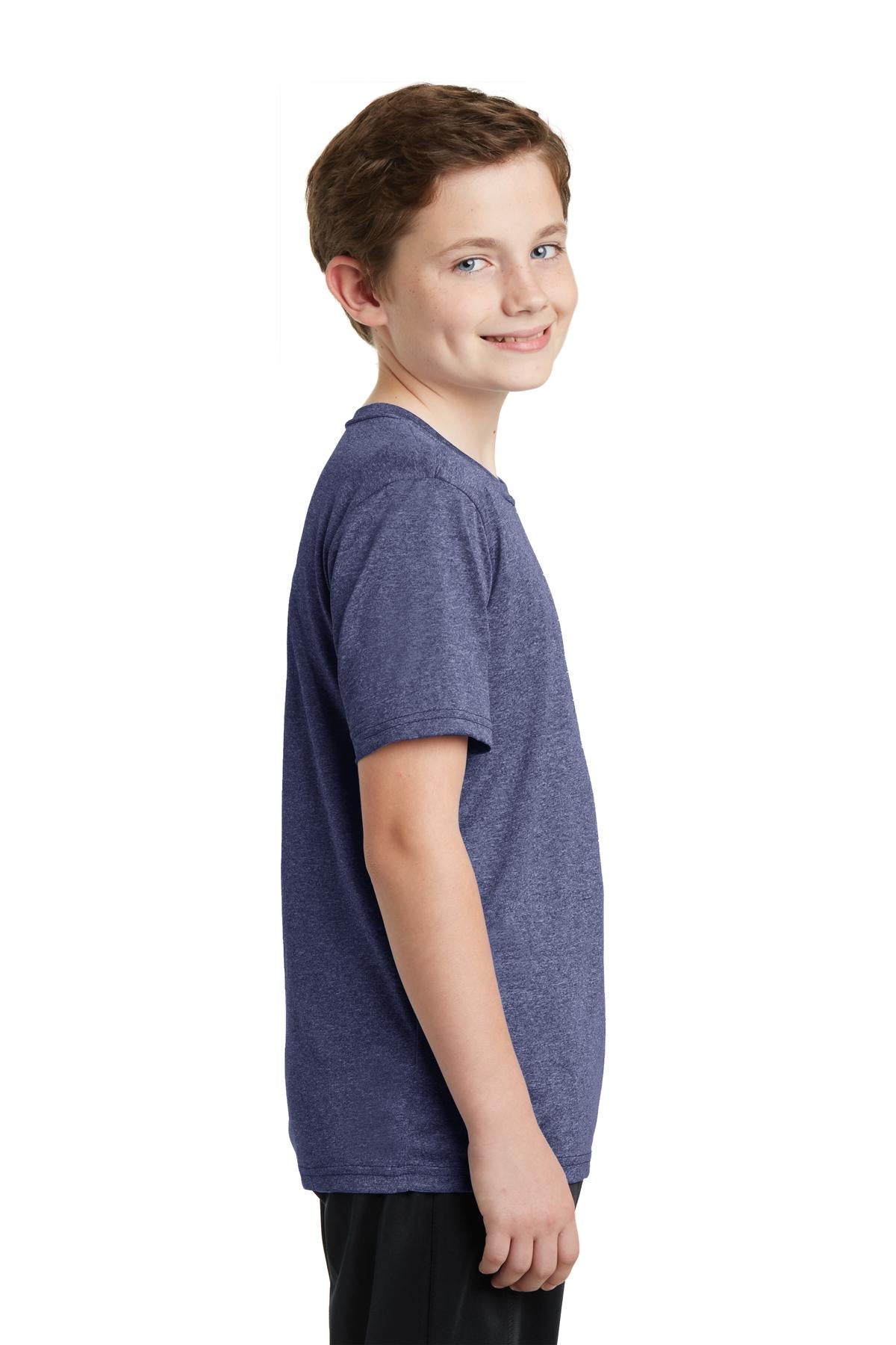 Tr Navy Hthr Sport-Tek Youth Heather Contender Tee. YST360