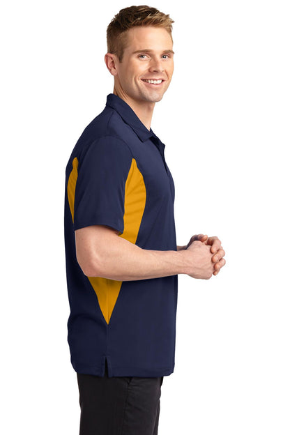 Tr Navy/Gold Sport-Tek Tall Side Blocked Micropique Sport-Wick Polo. TST655