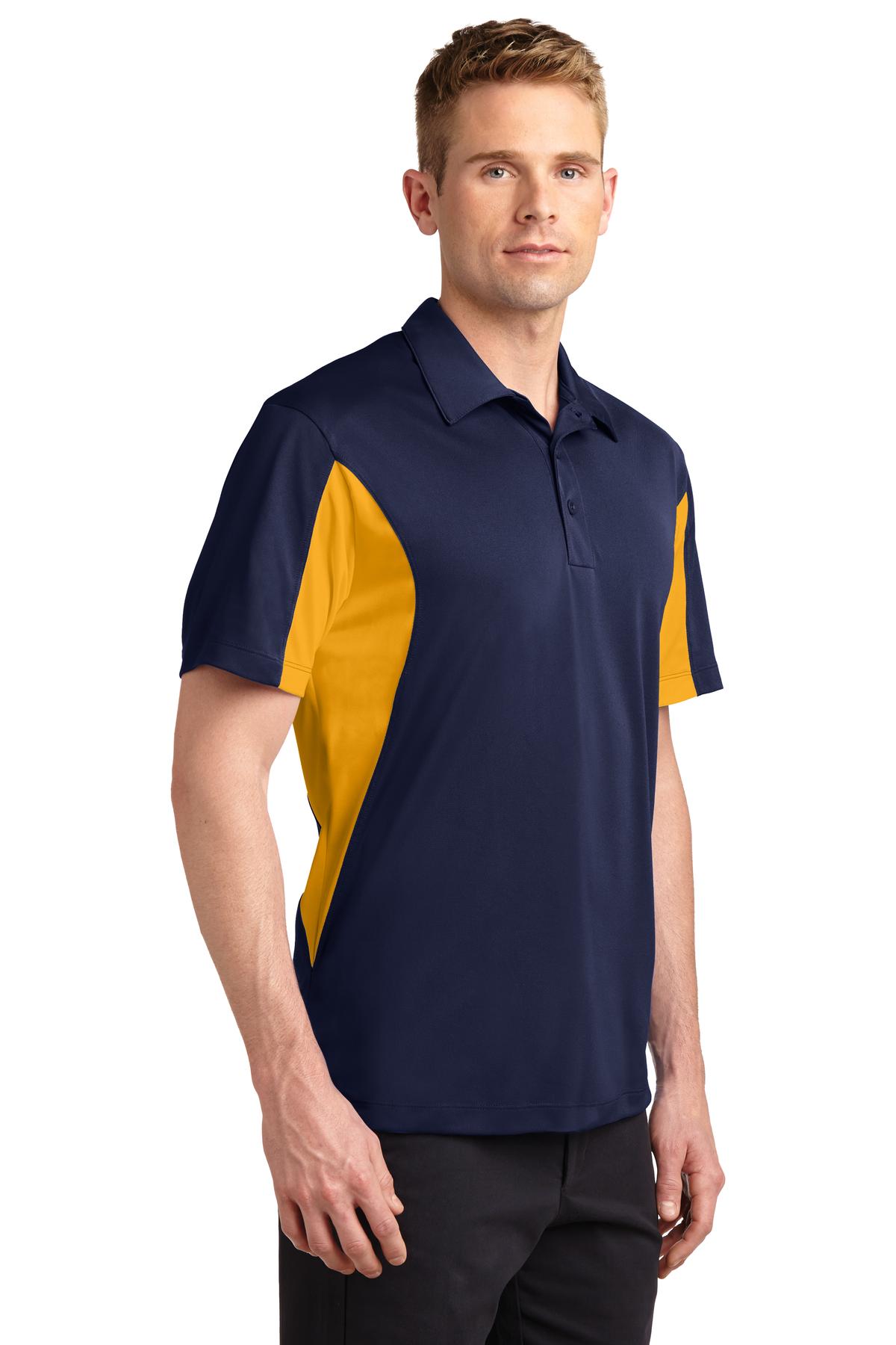 Tr Navy/Gold Sport-Tek Tall Side Blocked Micropique Sport-Wick Polo. TST655