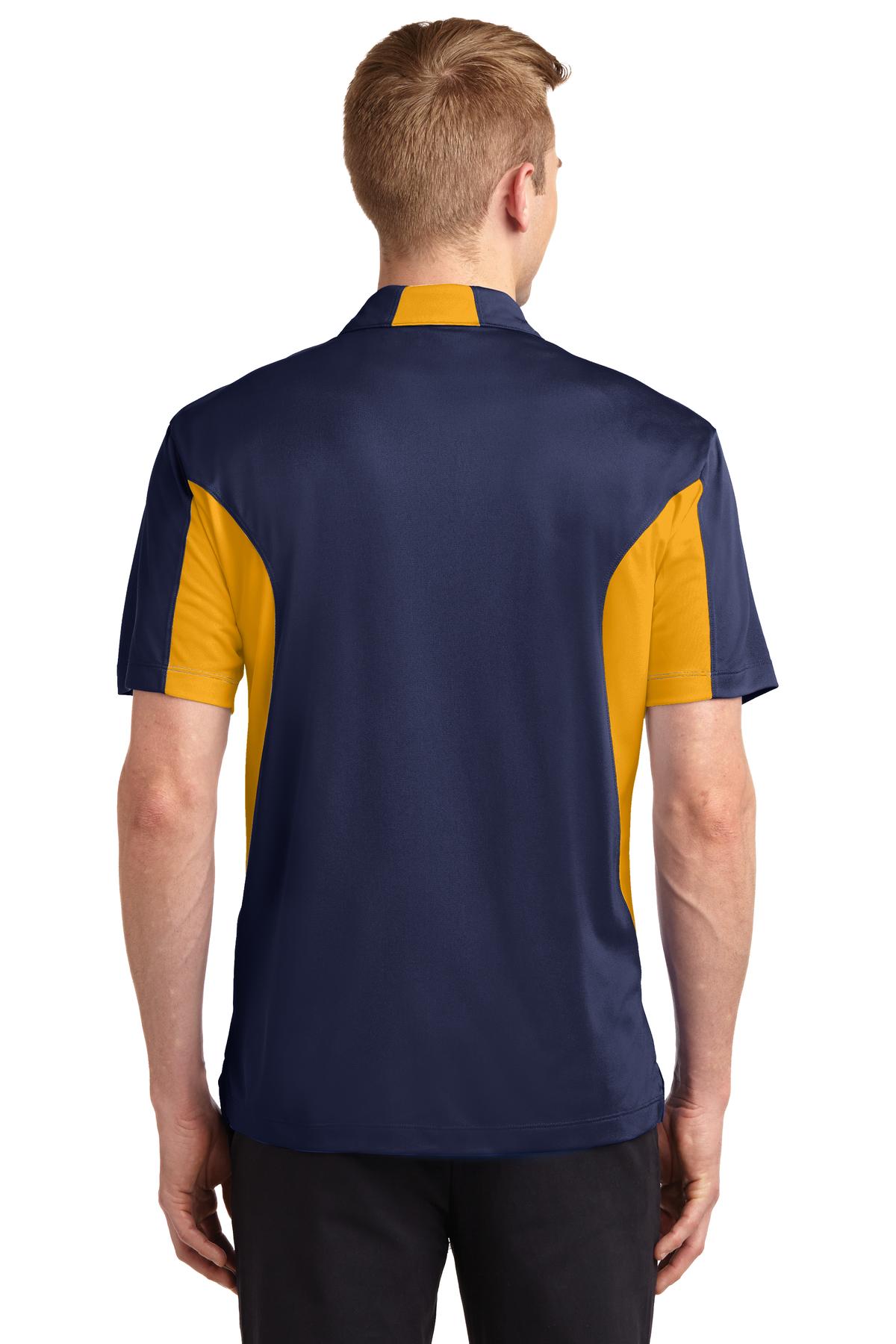 Tr Navy/Gold Sport-Tek Tall Side Blocked Micropique Sport-Wick Polo. TST655