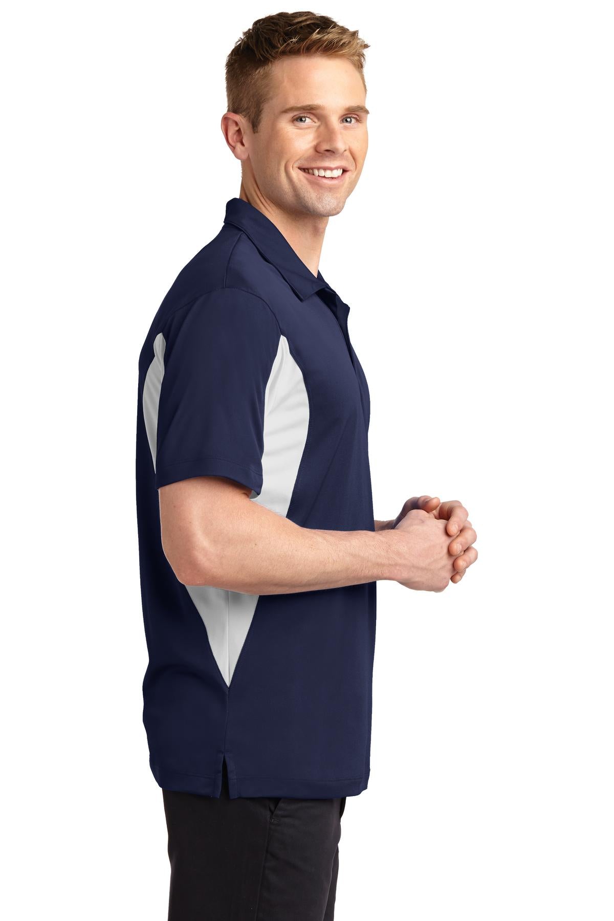 Tr Navy/White Sport-Tek Tall Side Blocked Micropique Sport-Wick Polo. TST655
