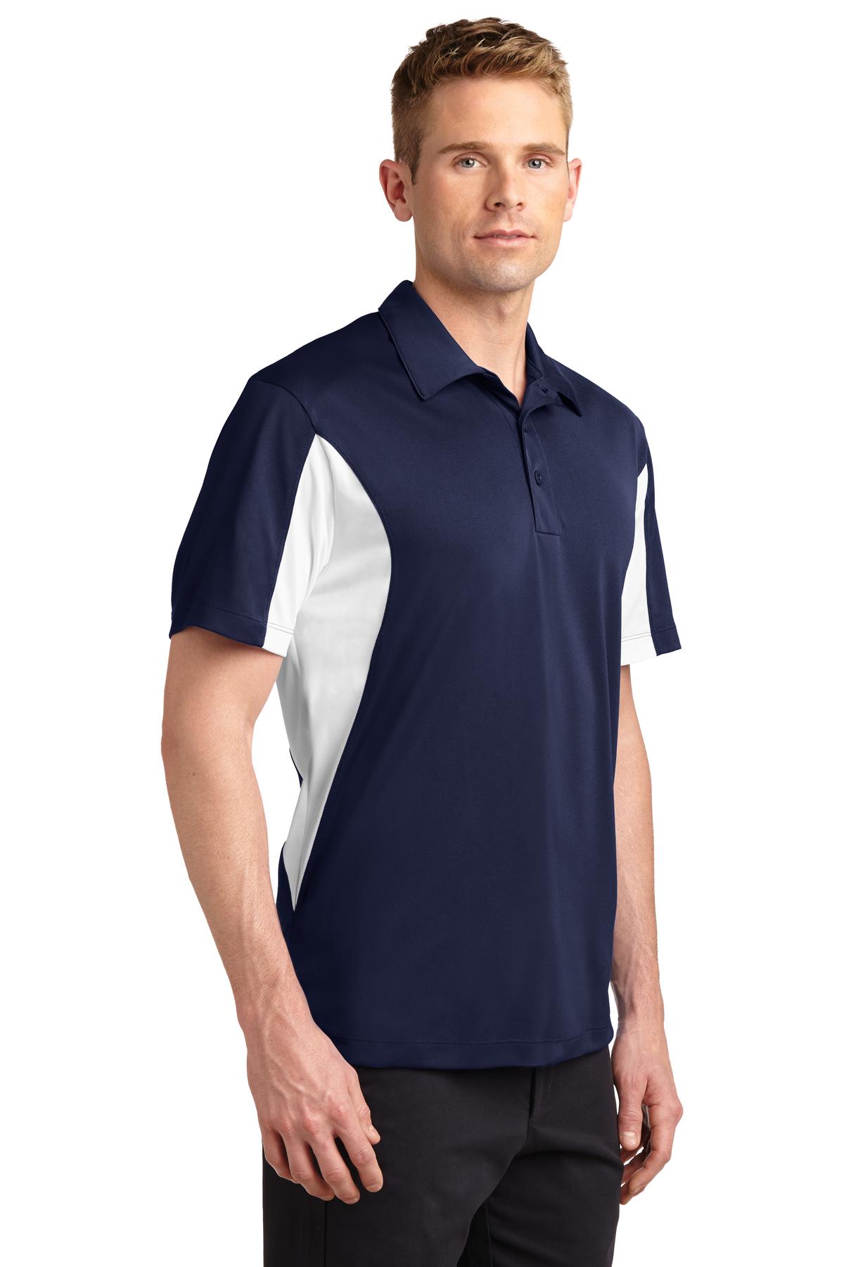 Tr Navy/White Sport-Tek Tall Side Blocked Micropique Sport-Wick Polo. TST655