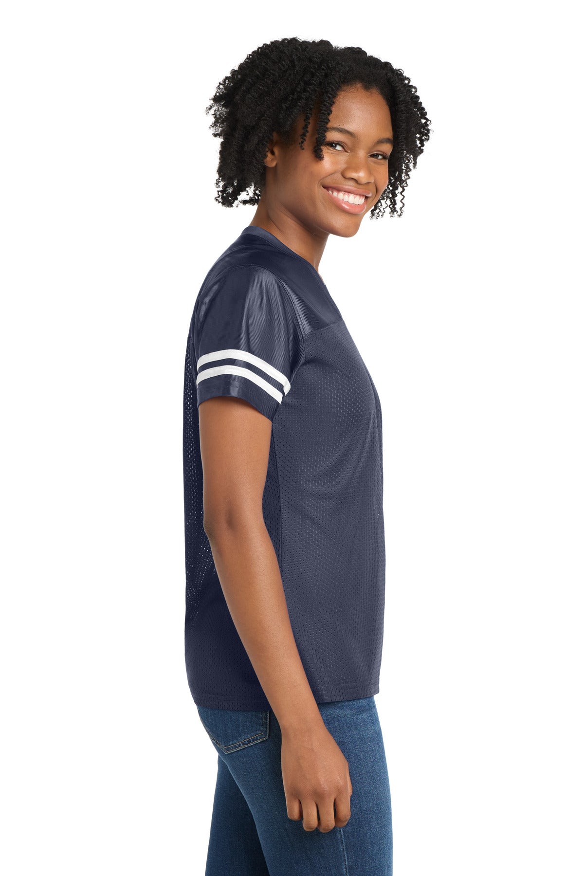 Tr Navy/White Sport-Tek Women's PosiCharge Replica Jersey. LST307