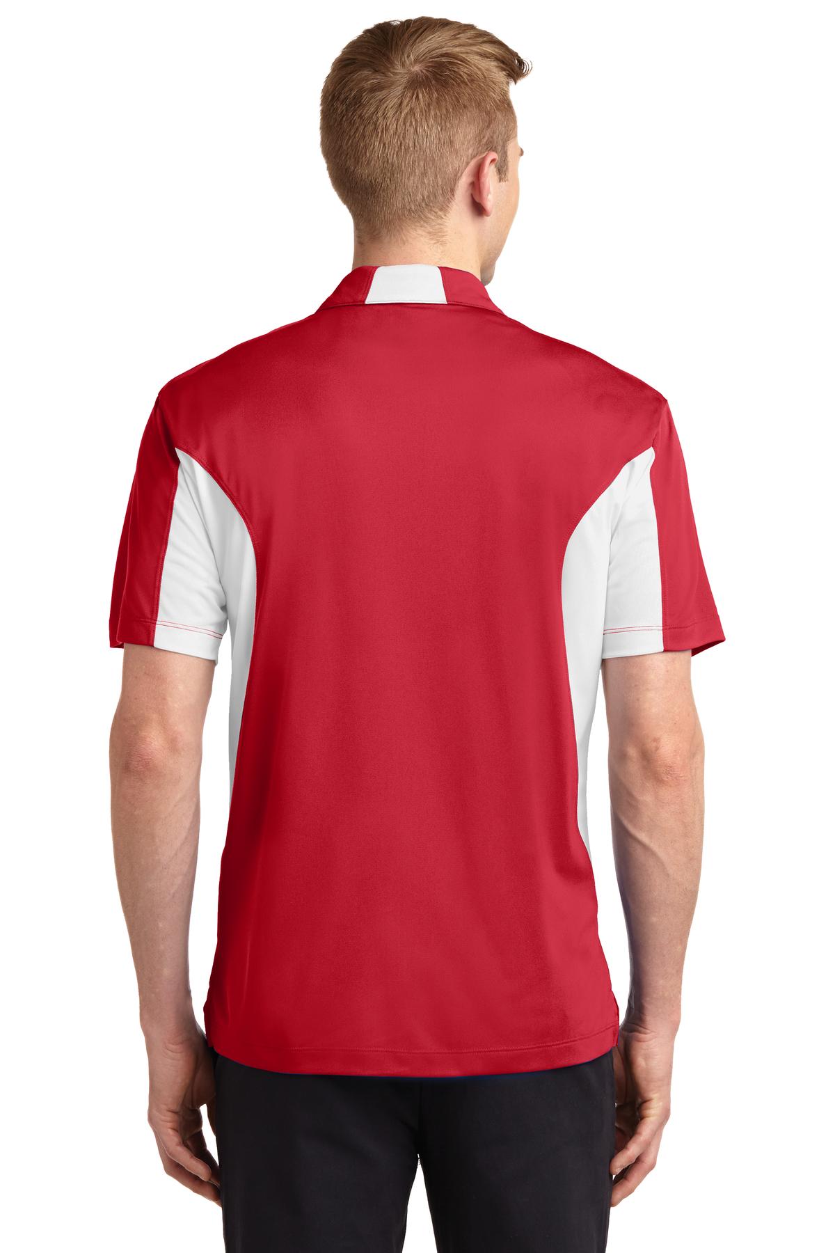 Tr Red/White Sport-Tek Tall Side Blocked Micropique Sport-Wick Polo. TST655