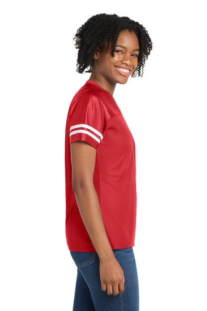 Tr Red/White Sport-Tek Women's PosiCharge Replica Jersey. LST307