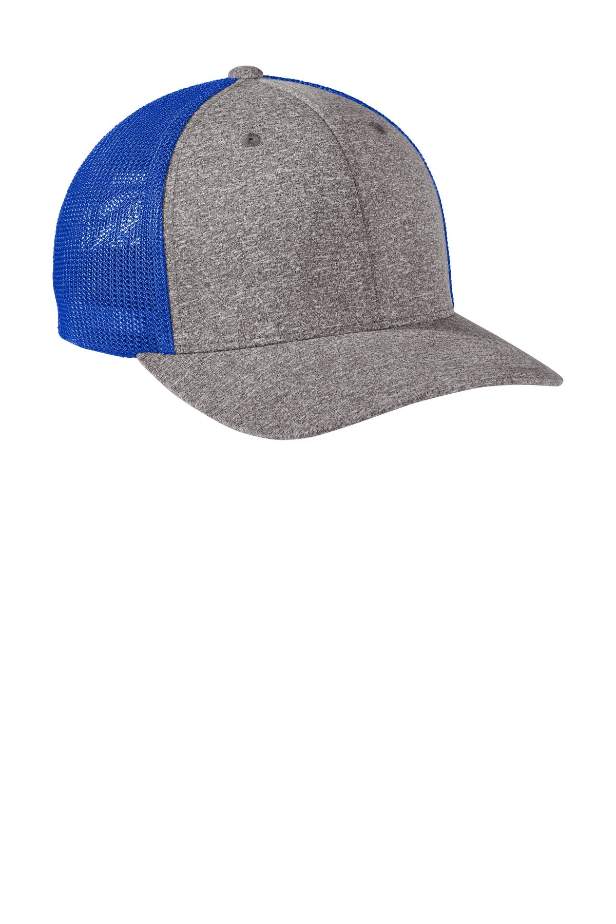 Tr Royal/Gy He Port Authority Flexfit Melange Mesh Back Trucker Cap C302