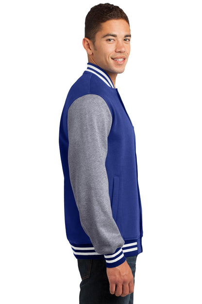 Tr Royal/VntHe Sport-Tek Fleece Letterman Jacket. ST270