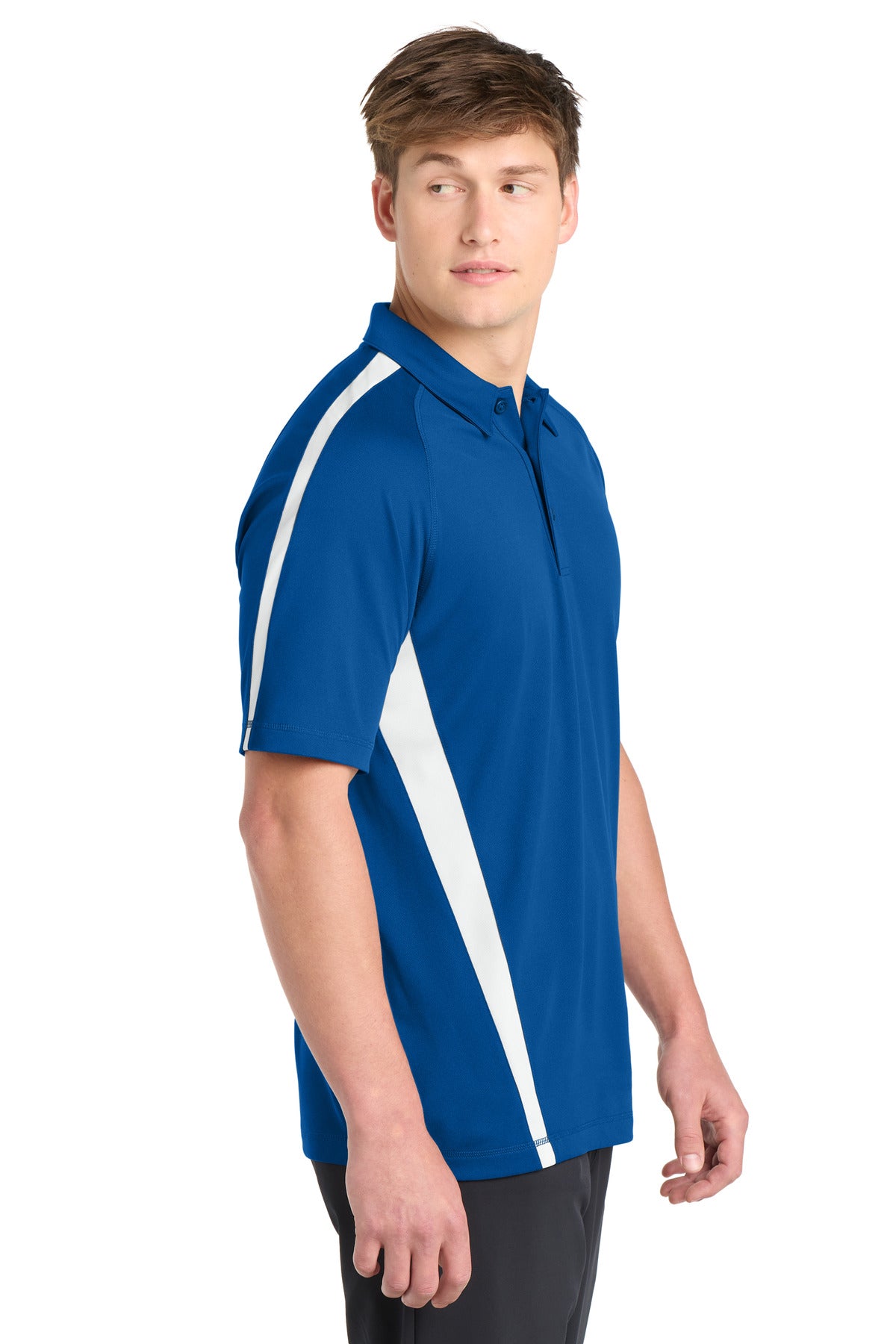 Tr Royal/White Sport-Tek PosiCharge Micro-Mesh Colorblock Polo. ST685