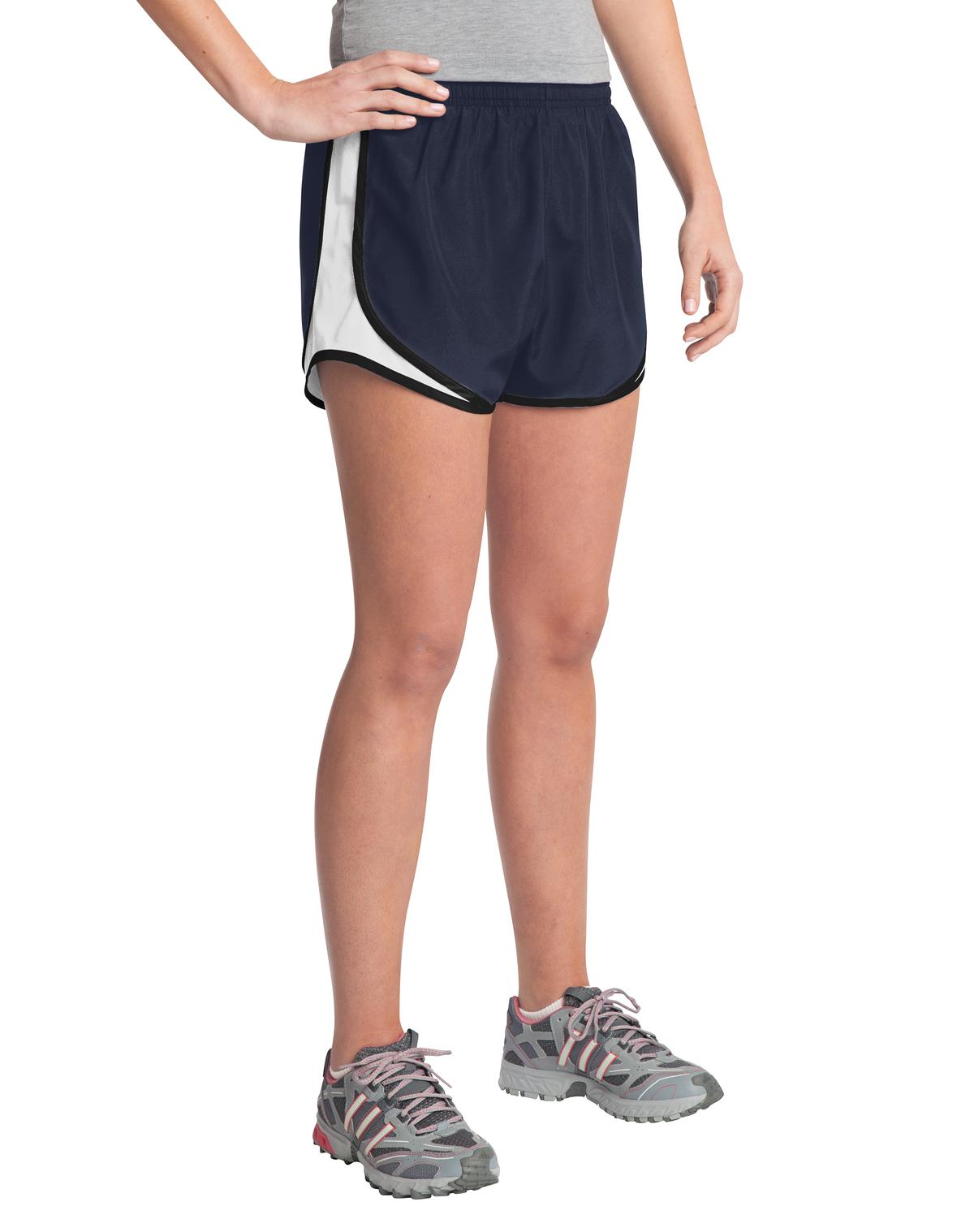 TrNavy/Wht/Blk Sport-Tek Women's Cadence Short. LST304