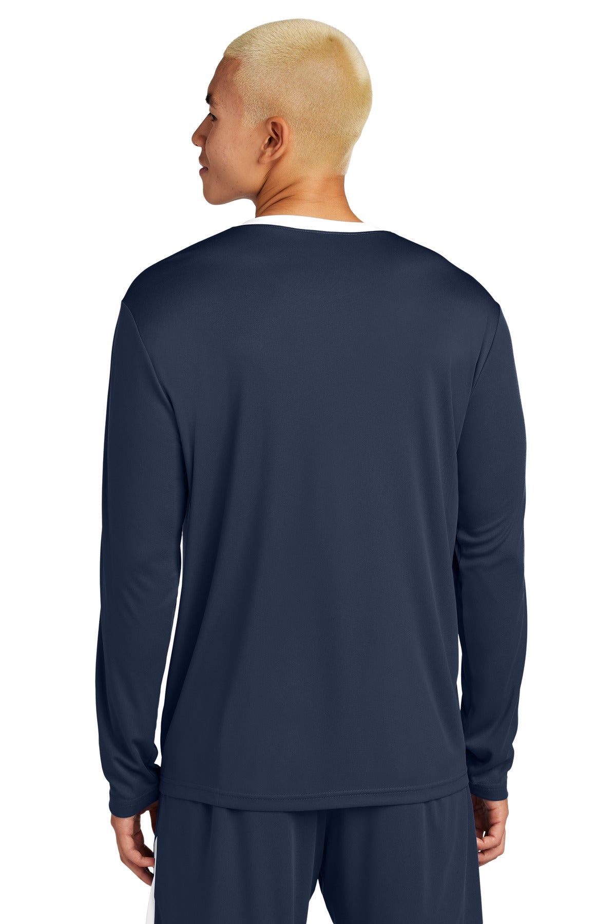 TrNv/White Sport-Tek Competitor United Long Sleeve Crew ST100LS