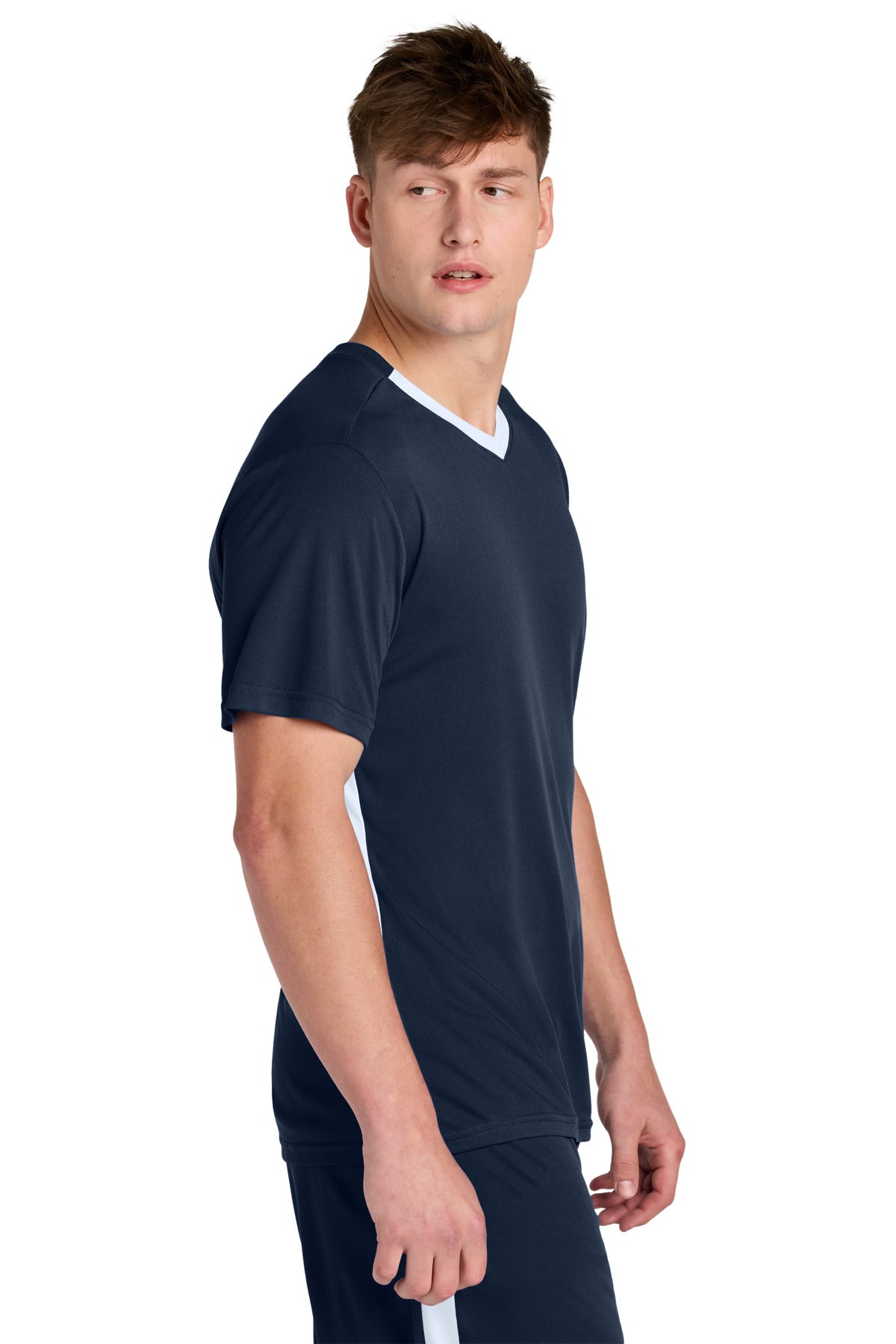 TrNv/White Sport-Tek Competitor United V-Neck ST101