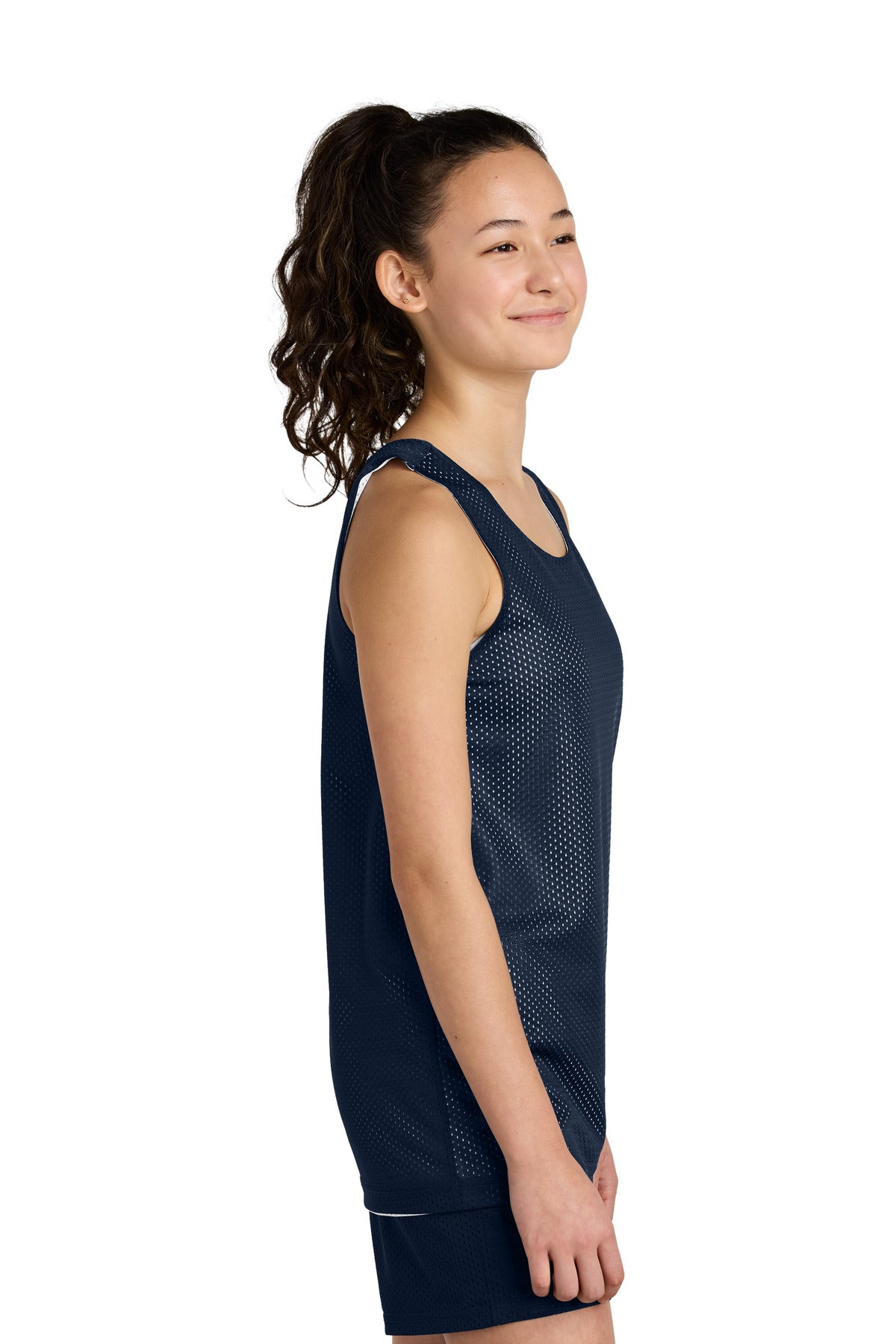 TrNv/White Sport-Tek Youth PosiCharge Reversible Mesh Tank YST5000
