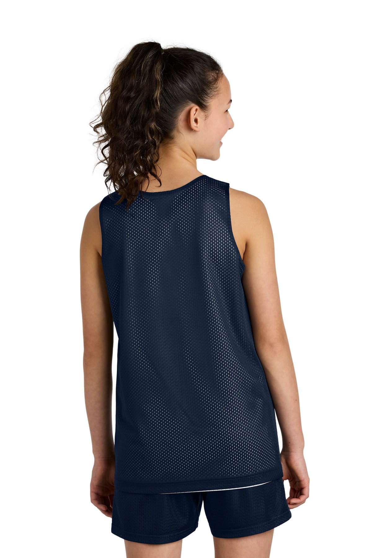 TrNv/White Sport-Tek Youth PosiCharge Reversible Mesh Tank YST5000