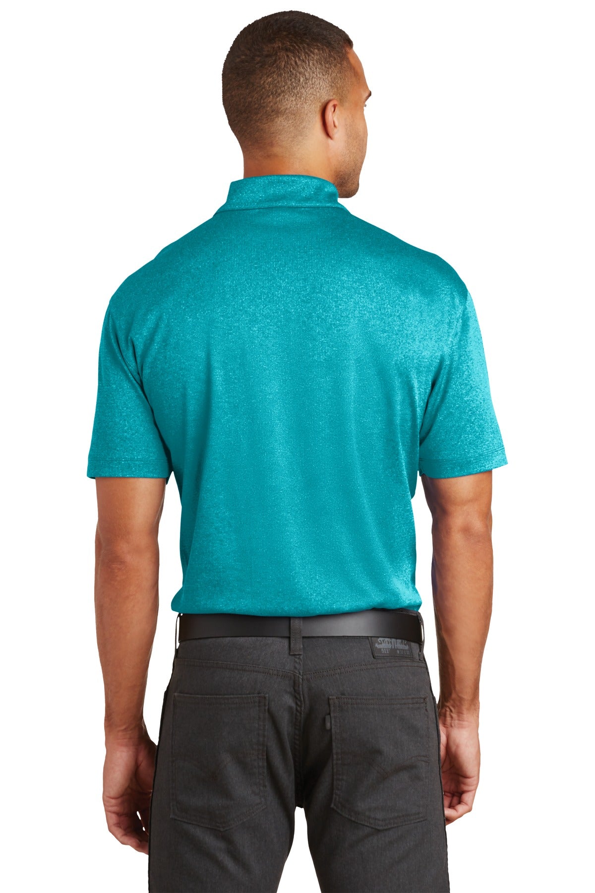 Tropic Blue He Port Authority Trace Heather Polo. K576