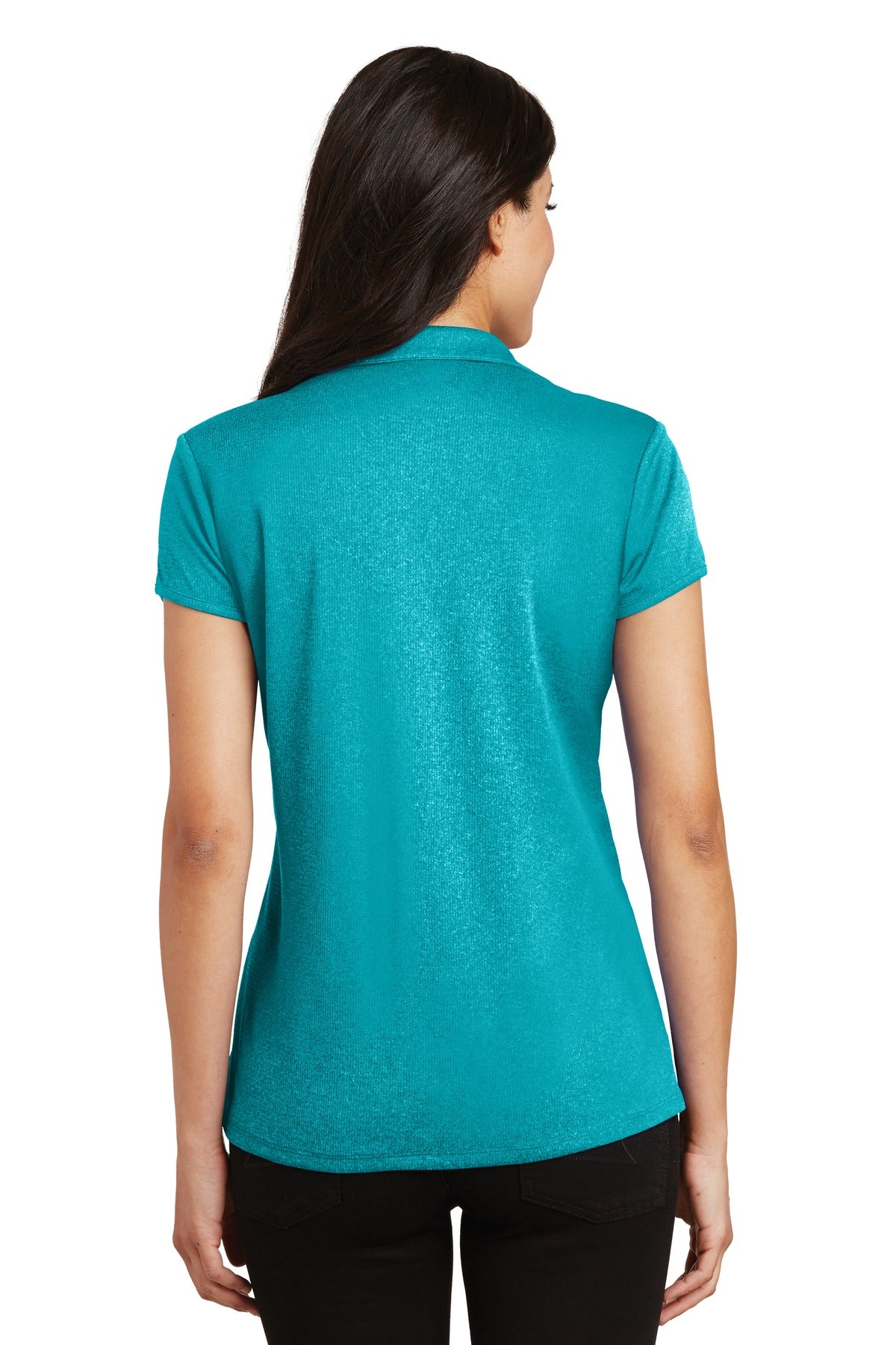 Tropic Blue He Port Authority Women's Trace Heather Polo. L576