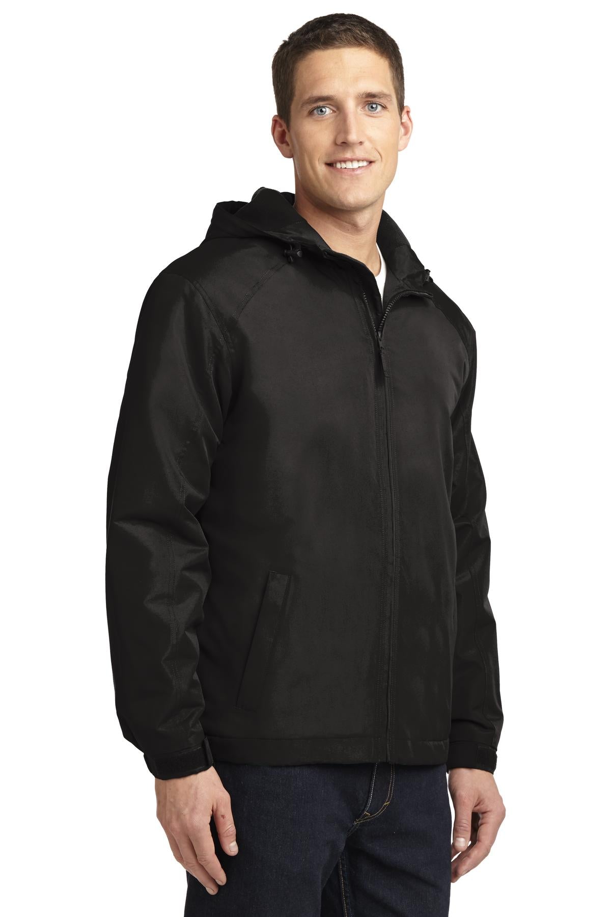 True Black Port Authority Hooded Charger Jacket. J327