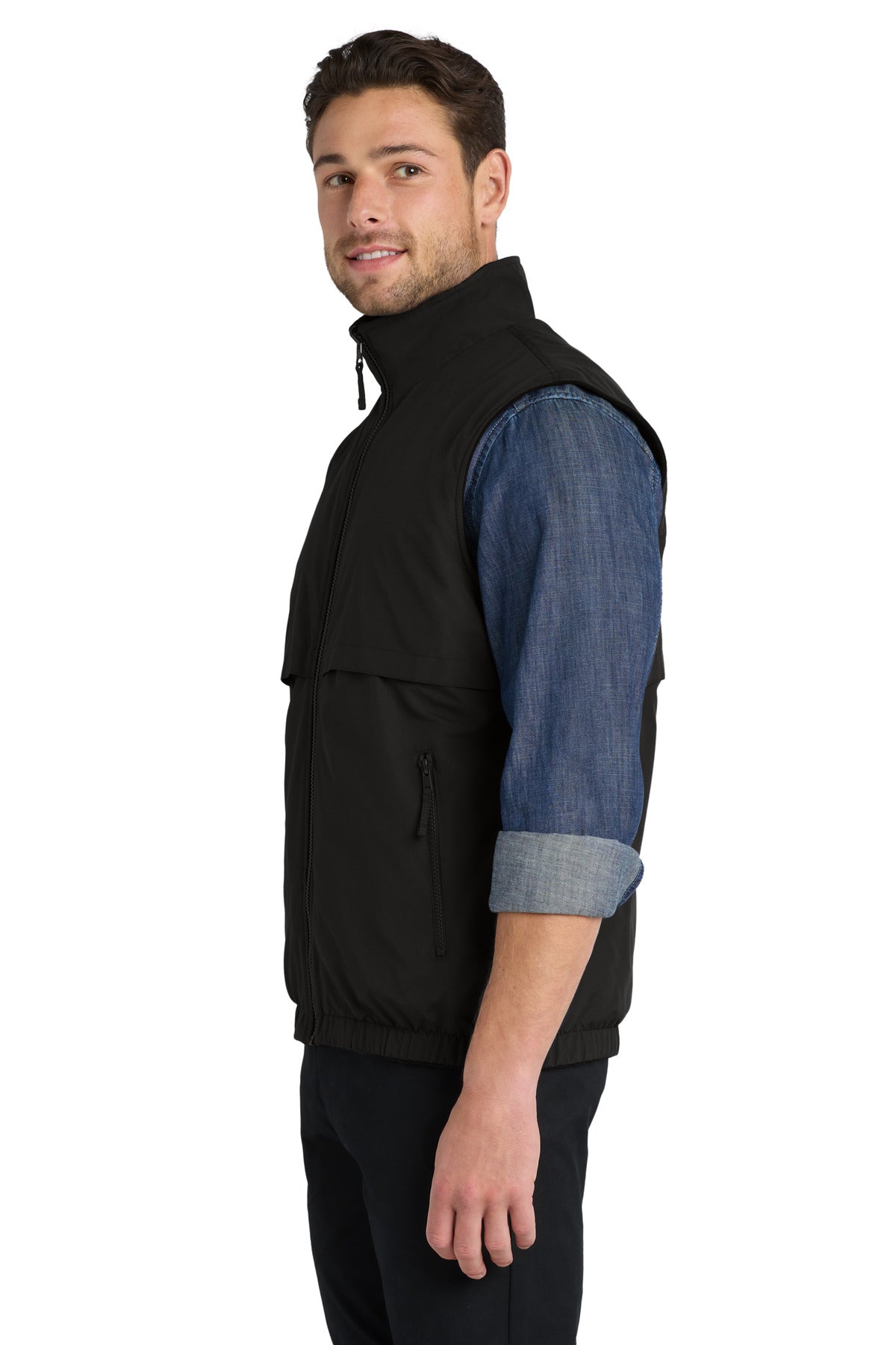 True Black Port Authority Reversible Charger Vest. J7490