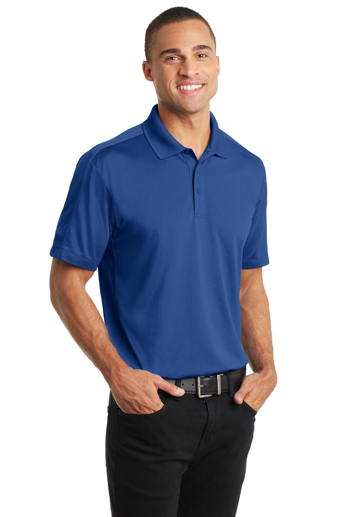 True Blue Port Authority Diamond Jacquard Polo. K569