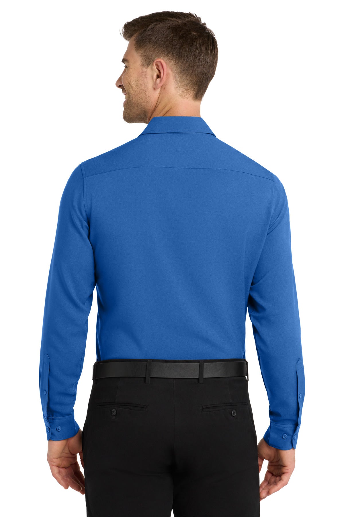True Blue Port Authority Long Sleeve Performance Staff Shirt W401