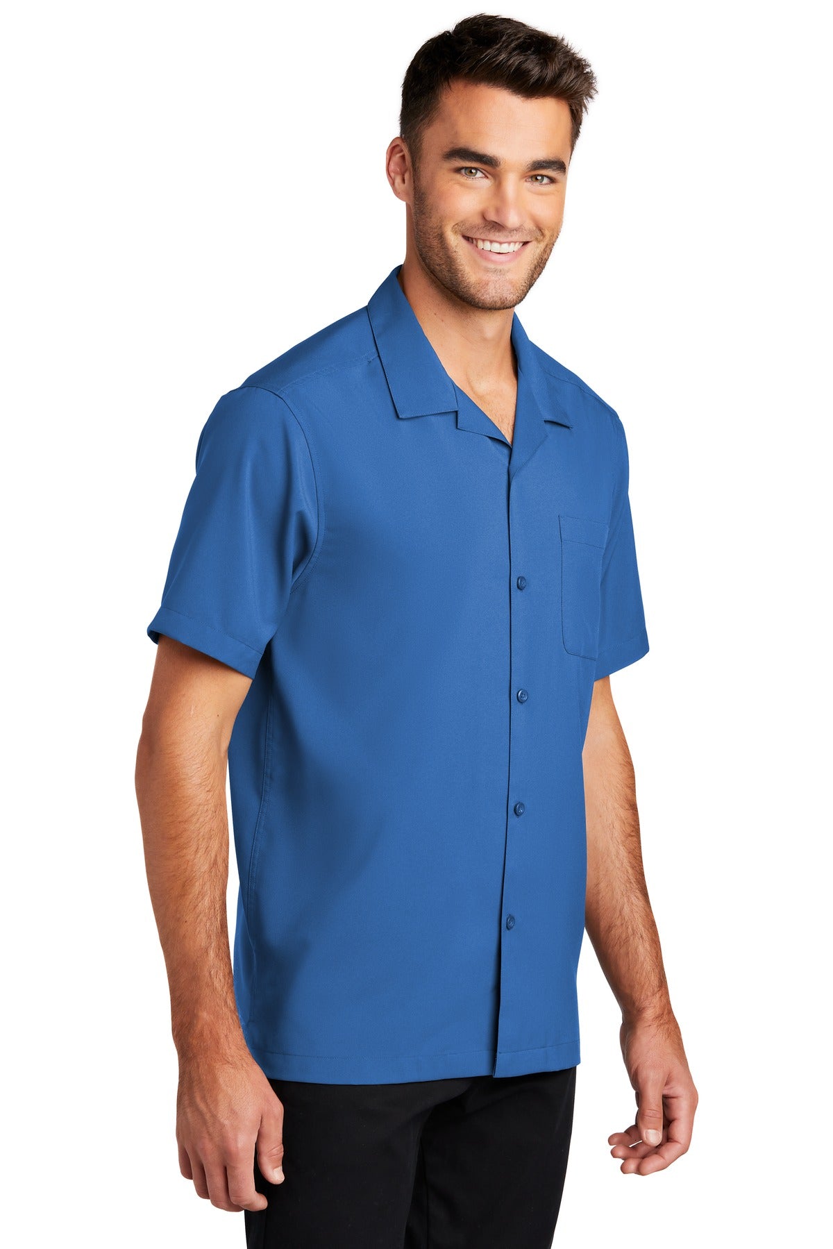 True Blue Port Authority Short Sleeve Performance Staff Shirt W400