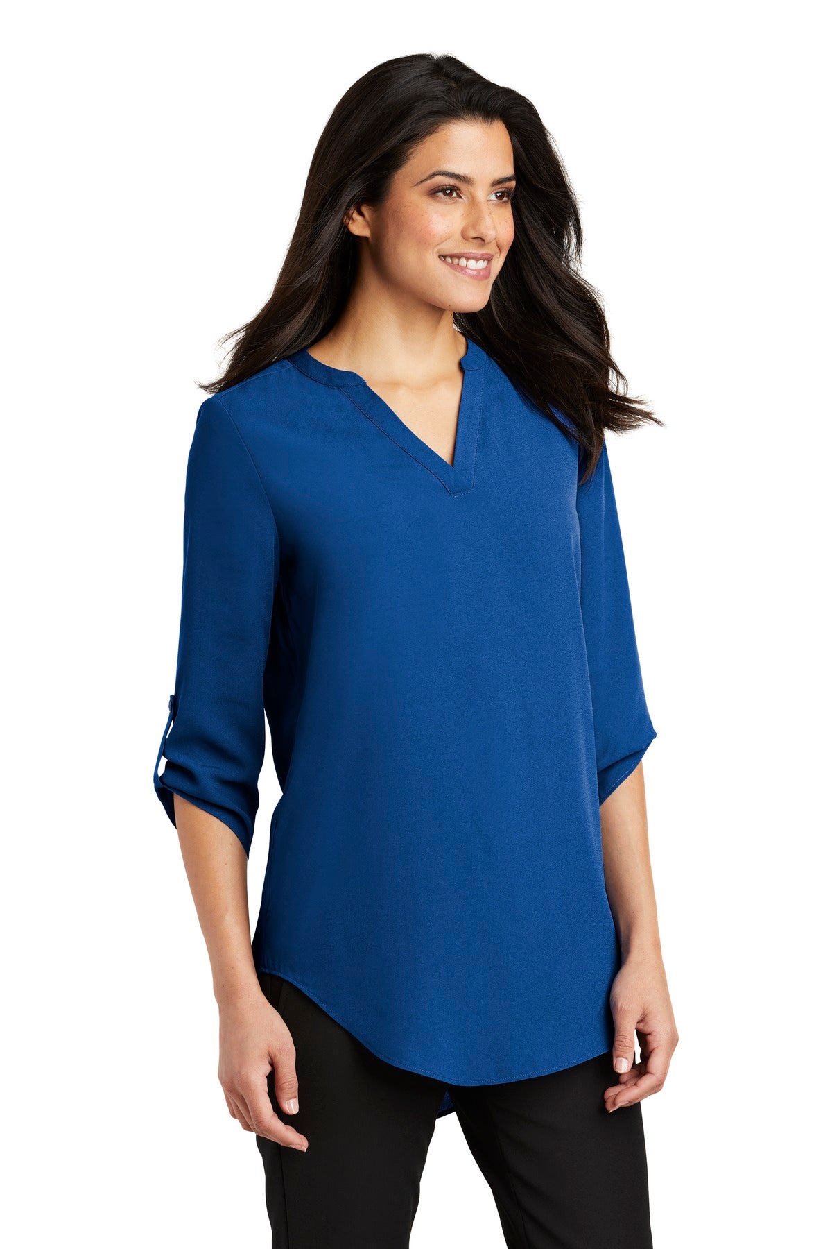 True Blue Port Authority Women's 3/4-Sleeve Tunic Blouse. LW701