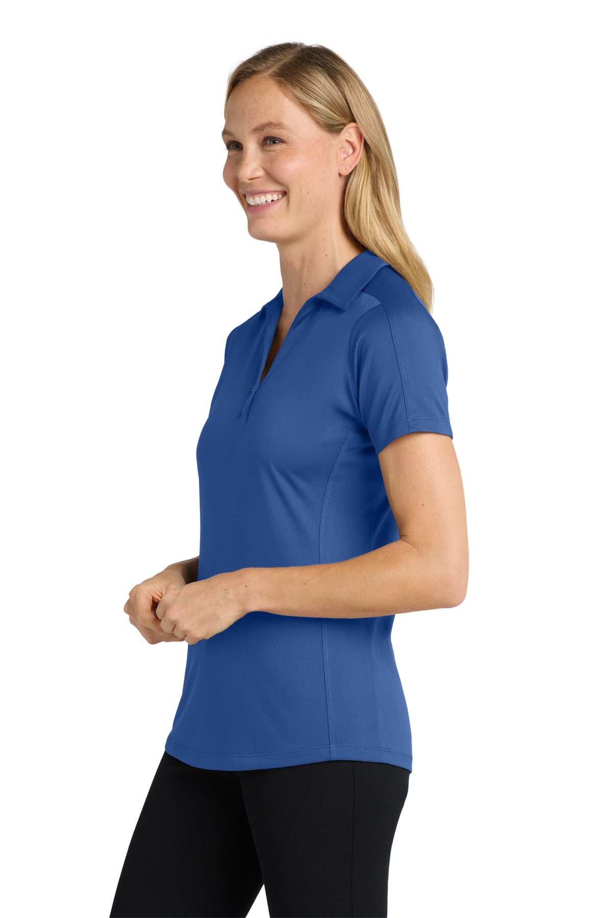 True Blue Port Authority Women's Diamond Jacquard Polo. L569