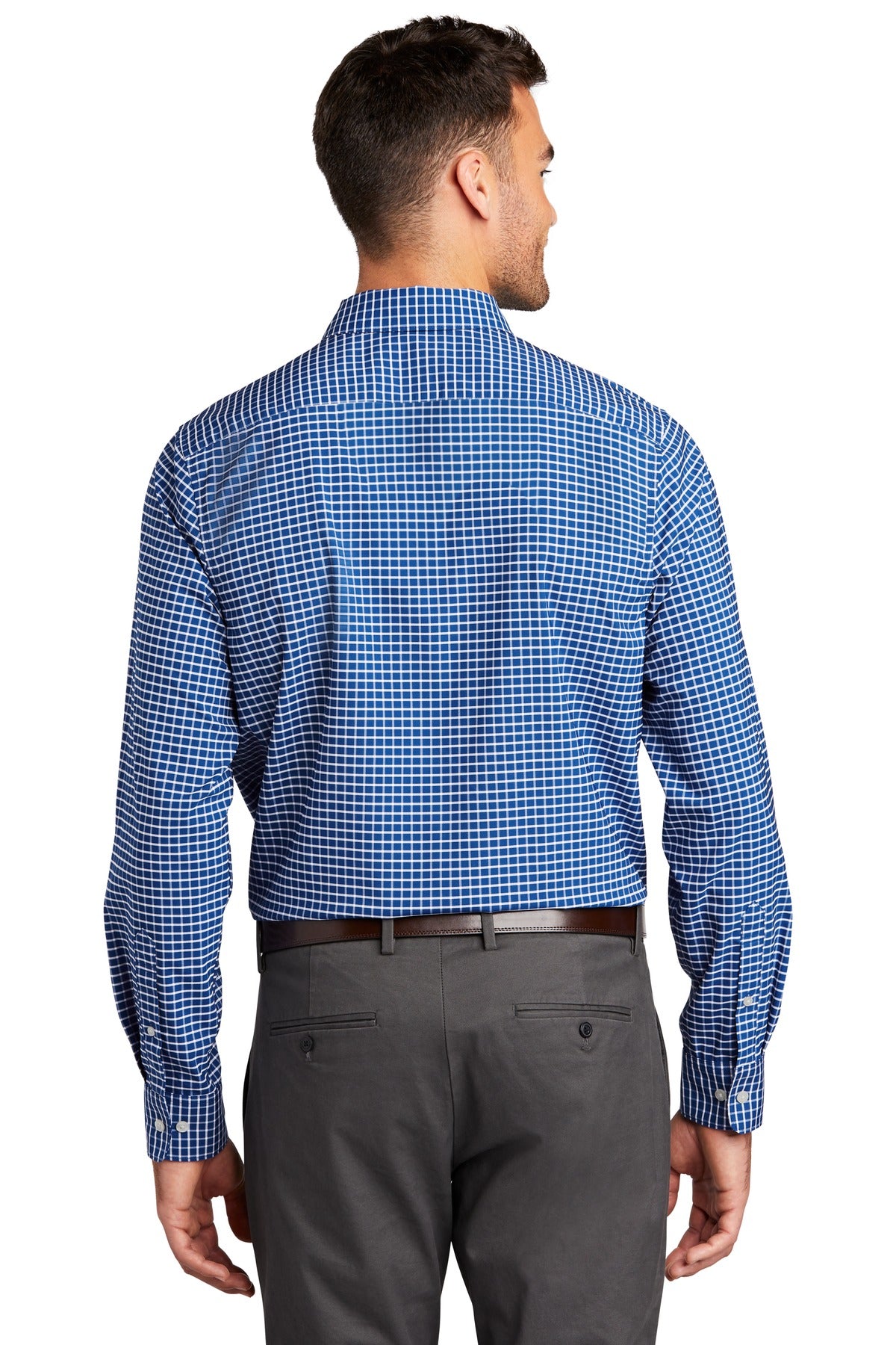 True Blue/Wht Port Authority City Stretch Shirt W680