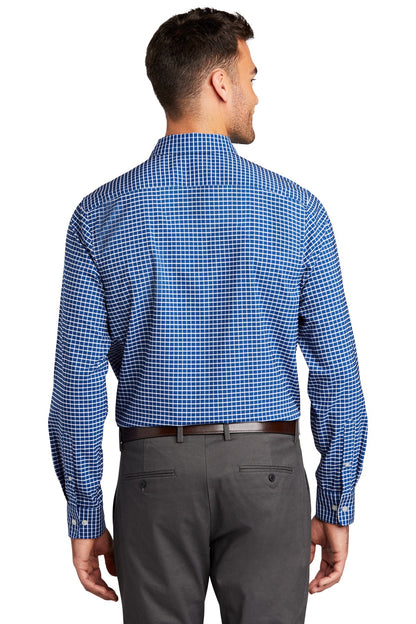 True Blue/Wht Port Authority City Stretch Shirt W680