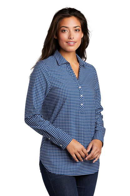 True Blue/Wht Port Authority Ladies City Stretch Tunic LW680