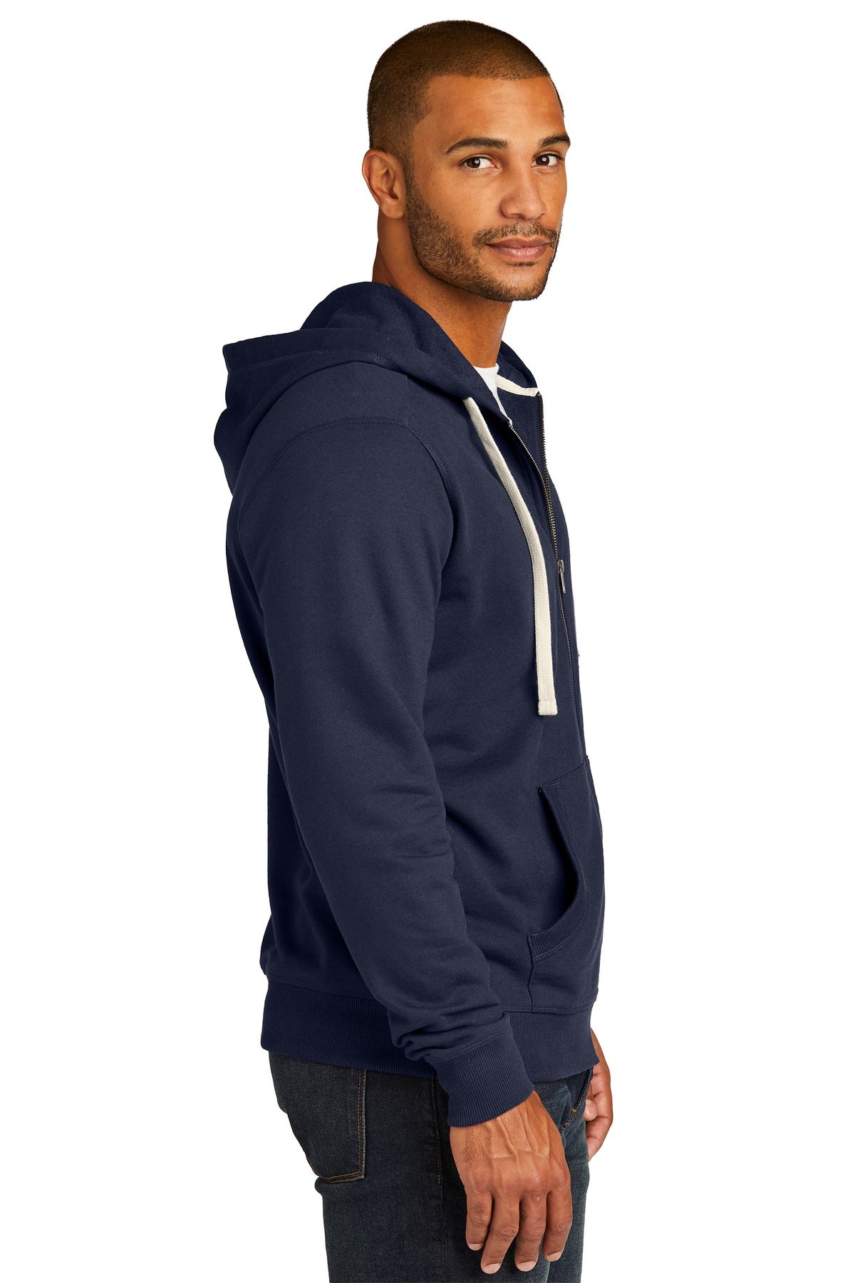 True Navy District Re-Fleece Full-Zip Hoodie DT8102