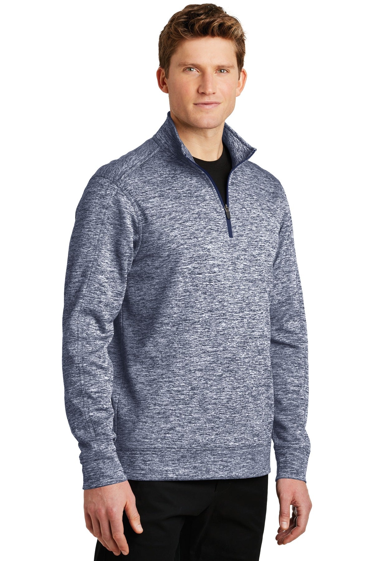 True Navy Elec Sport-Tek PosiCharge Electric Heather Fleece 1/4-Zip Pullover. ST226