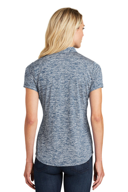 True Navy Elec Sport-Tek Women's PosiCharge Electric Heather Polo. LST590