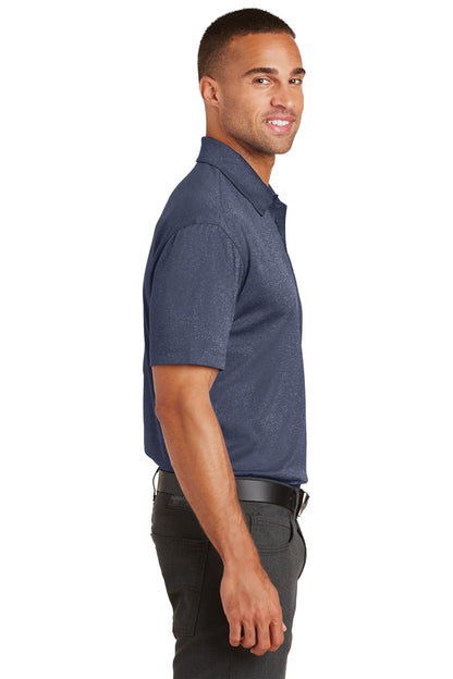 True Navy Hthr Port Authority Trace Heather Polo. K576