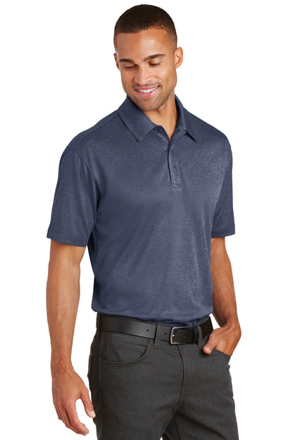 True Navy Hthr Port Authority Trace Heather Polo. K576