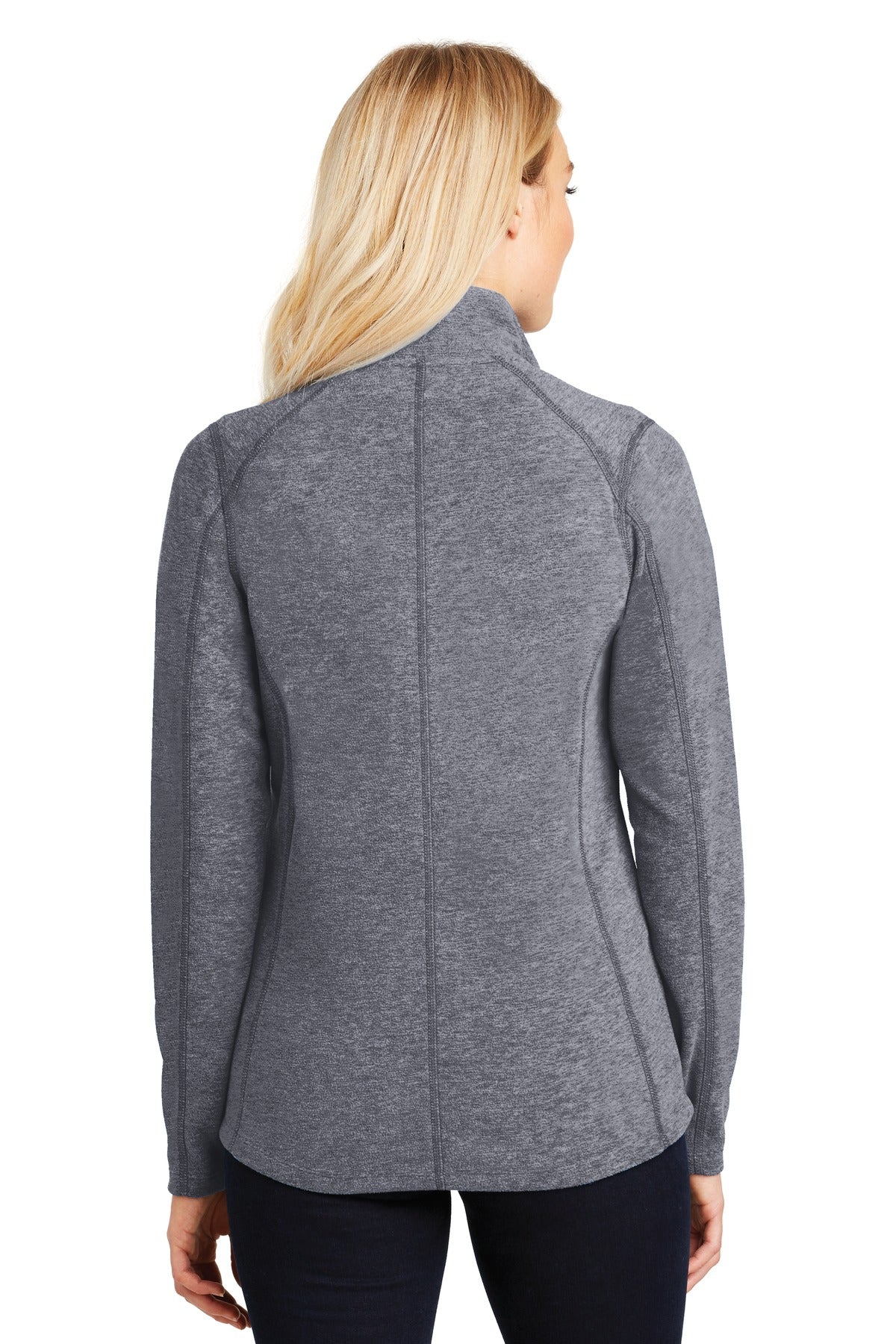 True Navy Hthr Port Authority Women's Heather Microfleece Full-Zip Jacket. L235