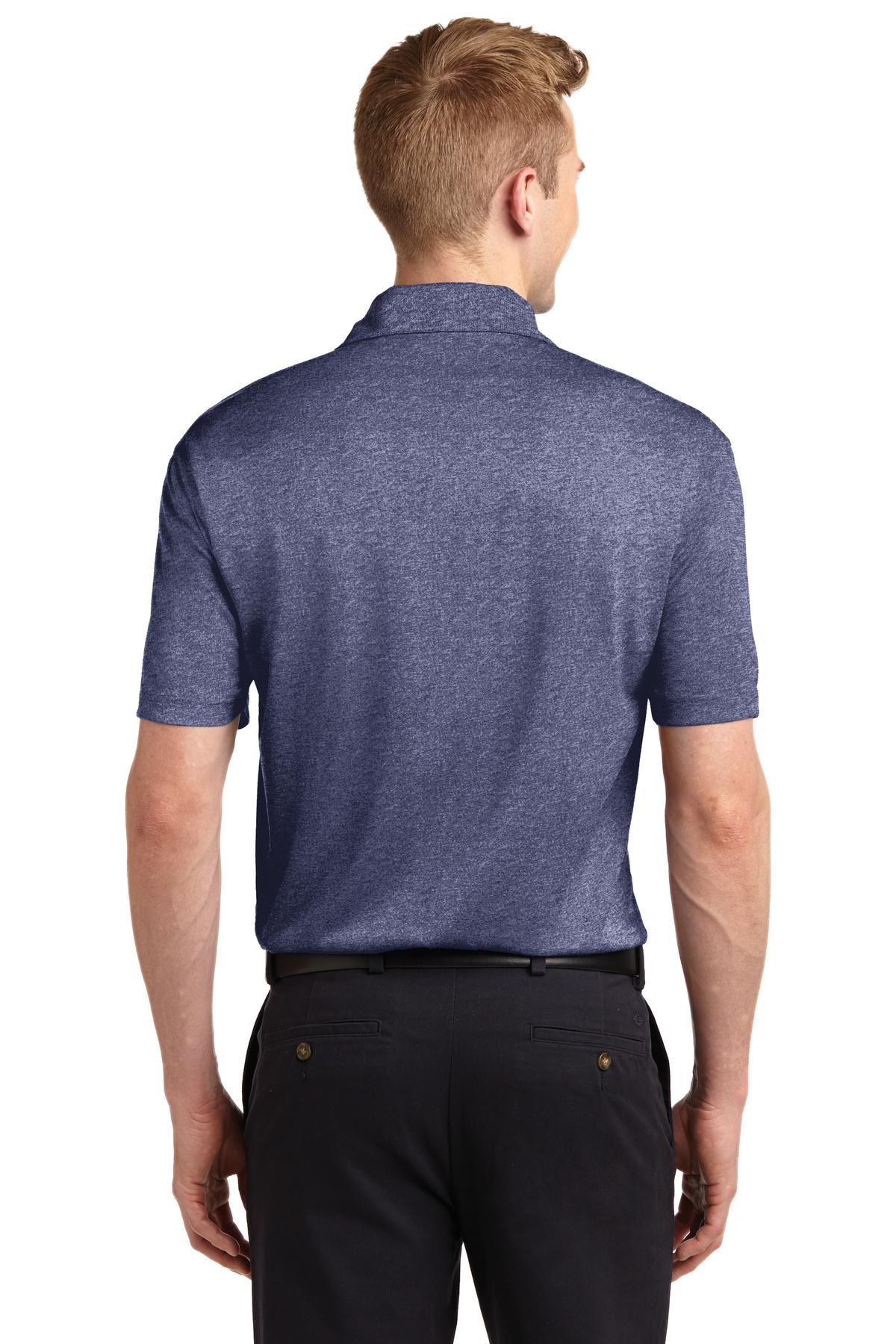True Navy Hthr Sport-Tek Heather Contender Polo. ST660